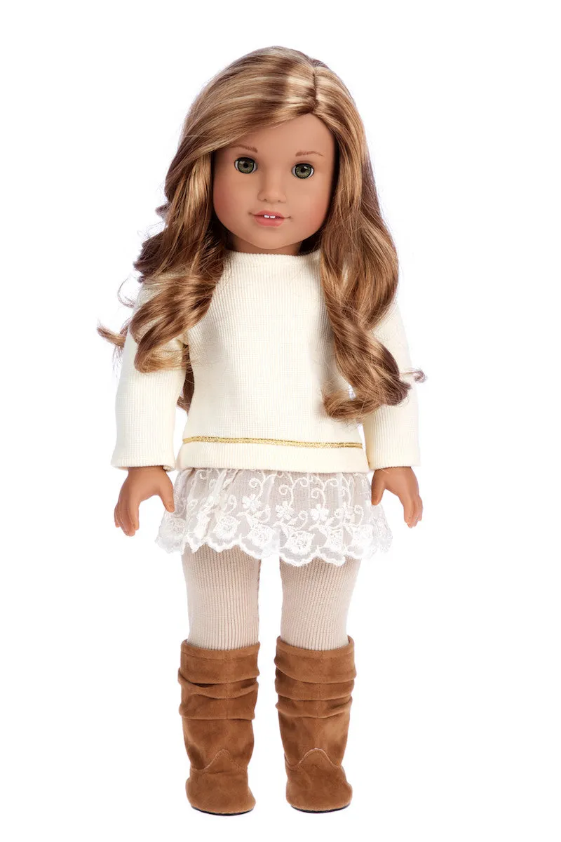 Romantic Melody - Doll Clothes for 18 inch American Girl Doll - 3 Piece Outfit - Tunic, Leggings and Boots