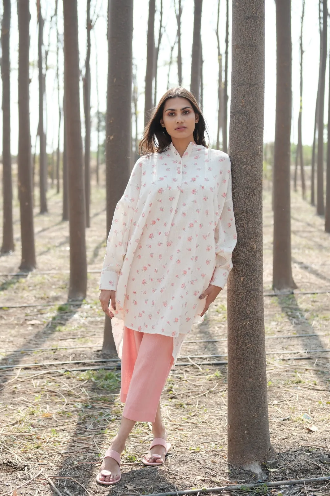 ROSE PINK PETAL OVER SIZED SHIRT