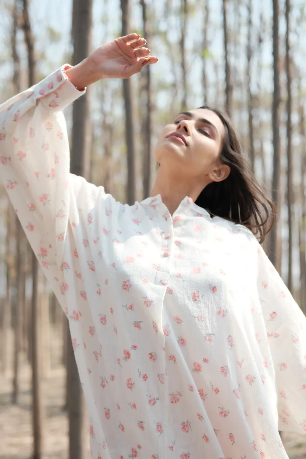 ROSE PINK PETAL OVER SIZED SHIRT