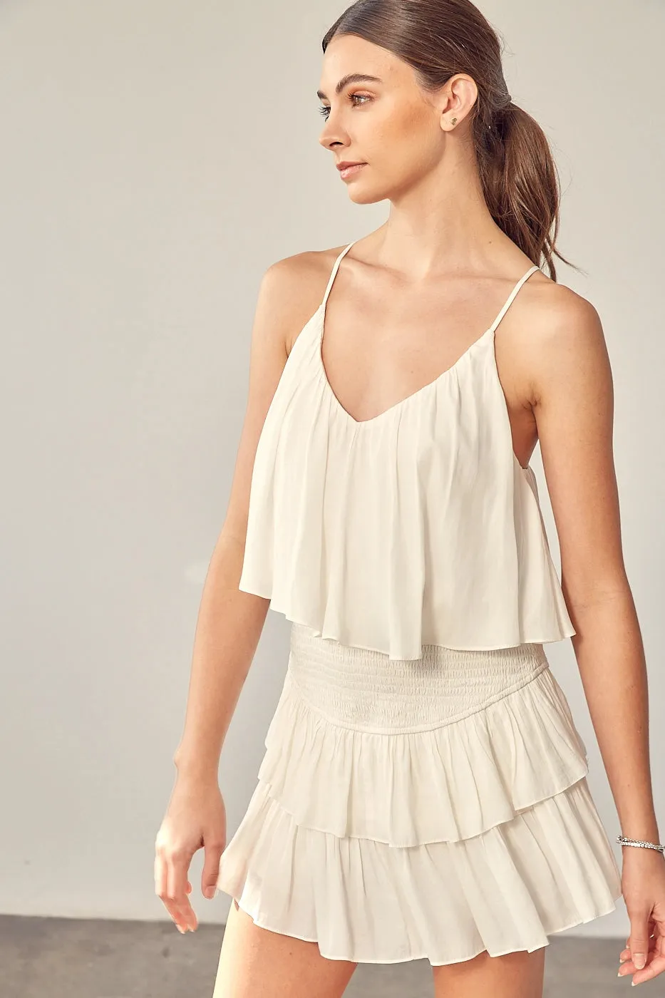 Ruffle Detail Romper Dress