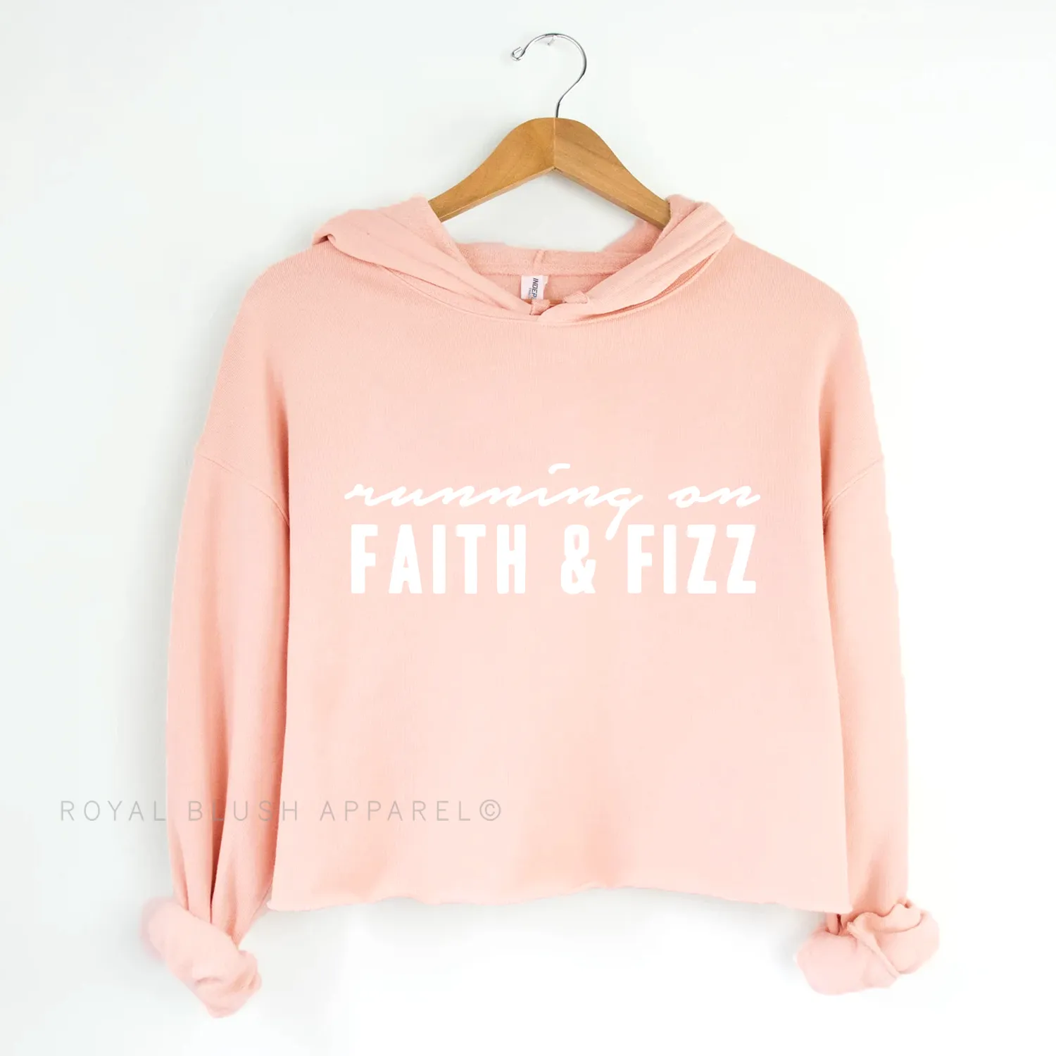 Running On Faith & Fizz Independent Crop Hoodie