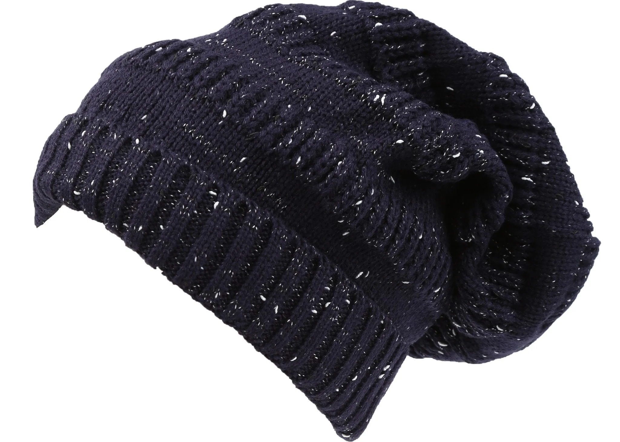 Sakkas Kase Long Tall Slouchy Striped Knit Fishermans Unisex Solid Beanie Hat