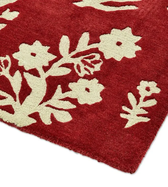 Sandersons Rug Woodland Glade Damson Red