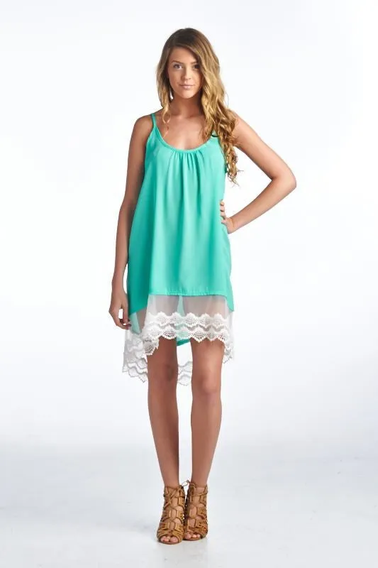 SharkBite Hem Tunic With Lace Detail