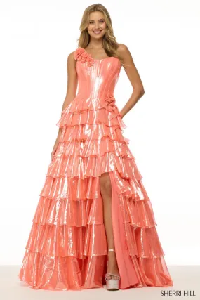 Sherri Hill Strapless Metallic Prom Dress 57125