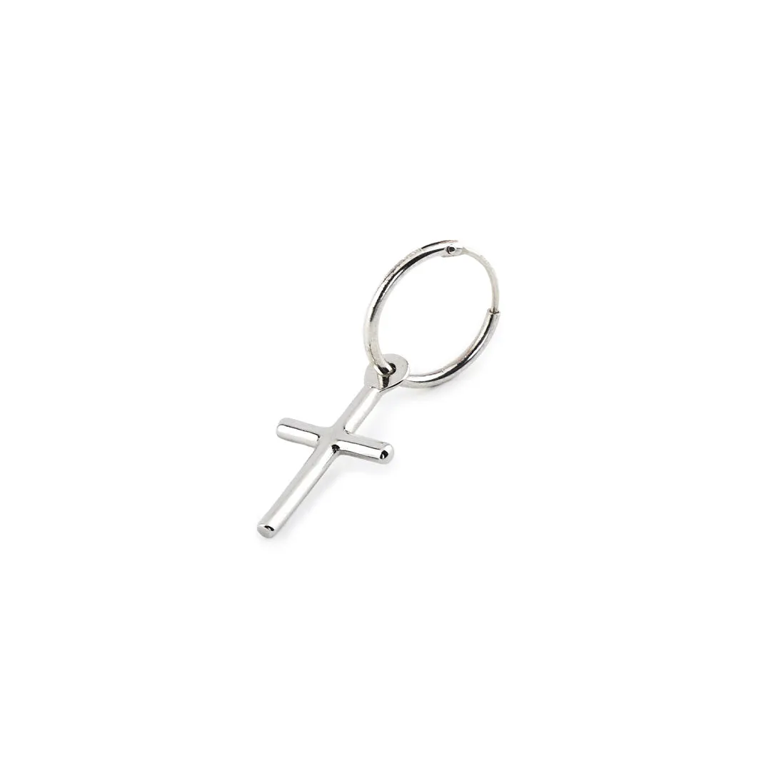 Silver Cross Earring