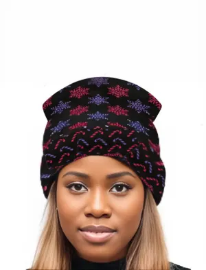 Snow & Candy Christmas Knitted Hat