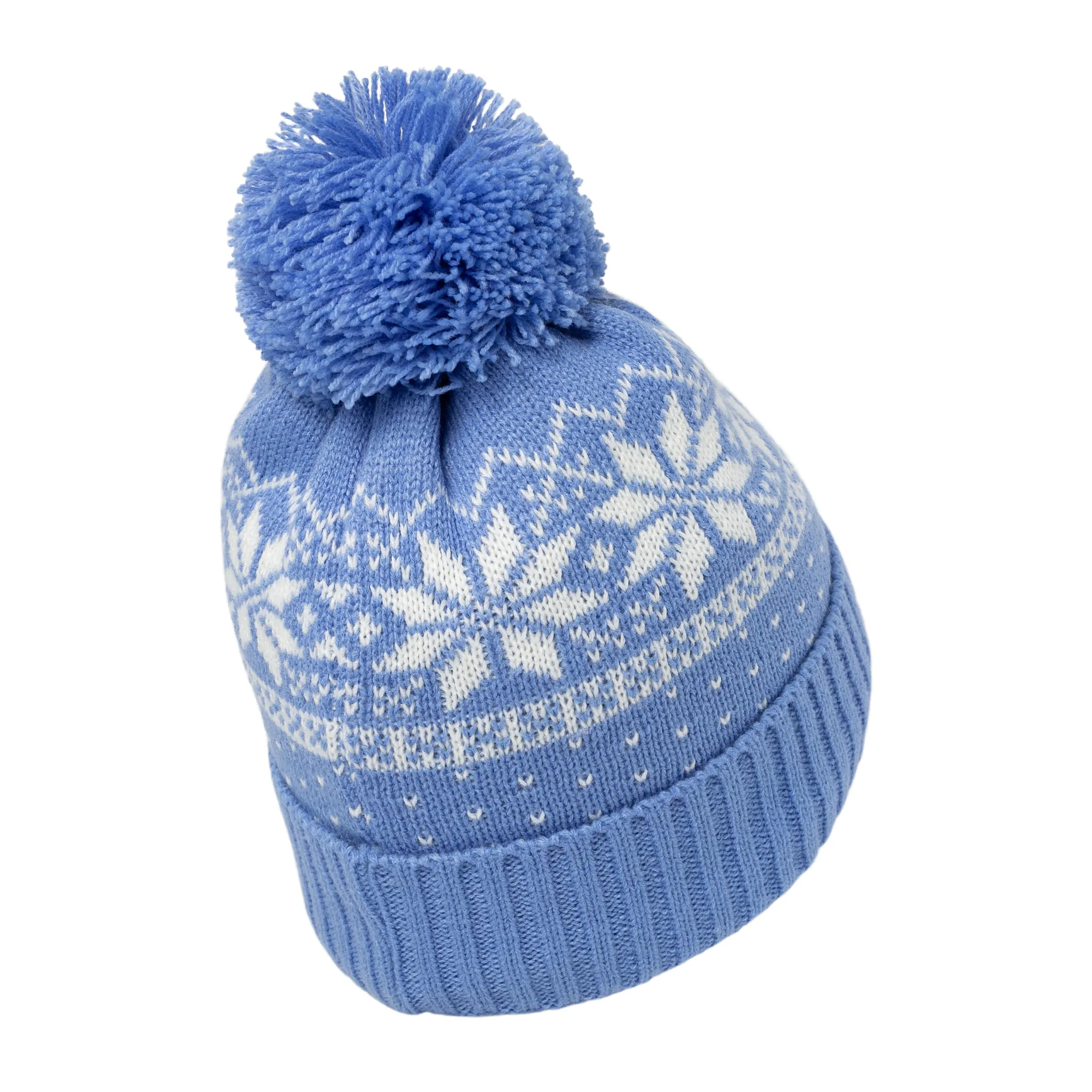 Snow Crystal Beanie - Blue / White