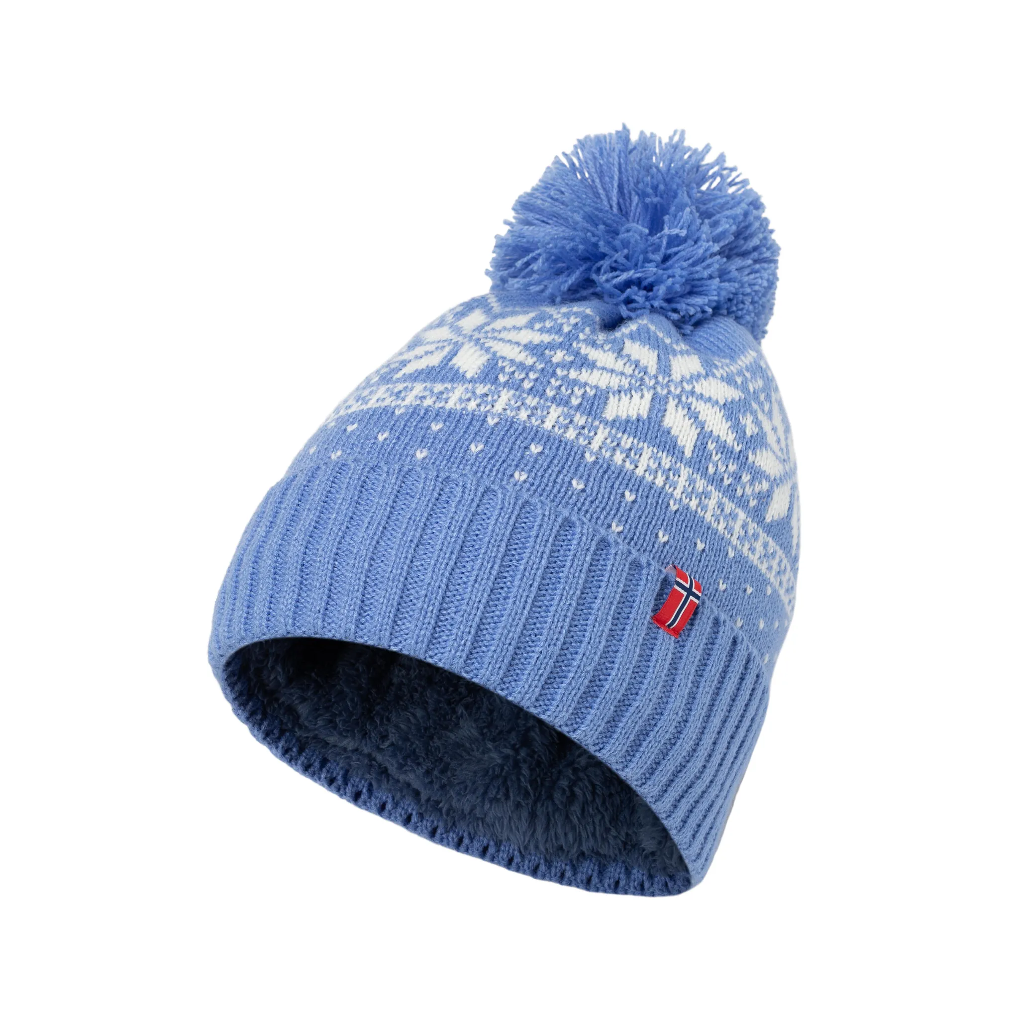 Snow Crystal Beanie - Blue / White