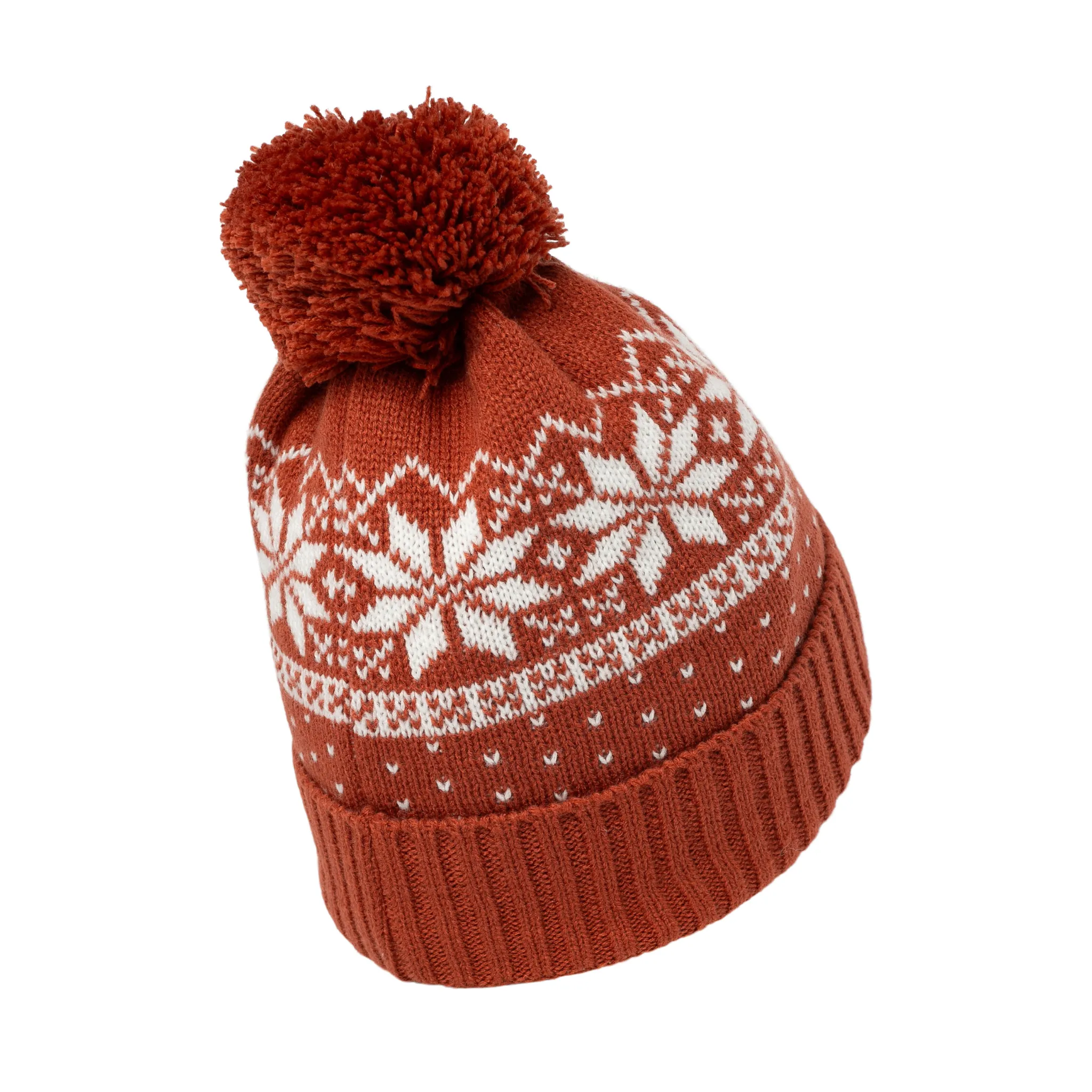 Snow Crystal Beanie - Red / White