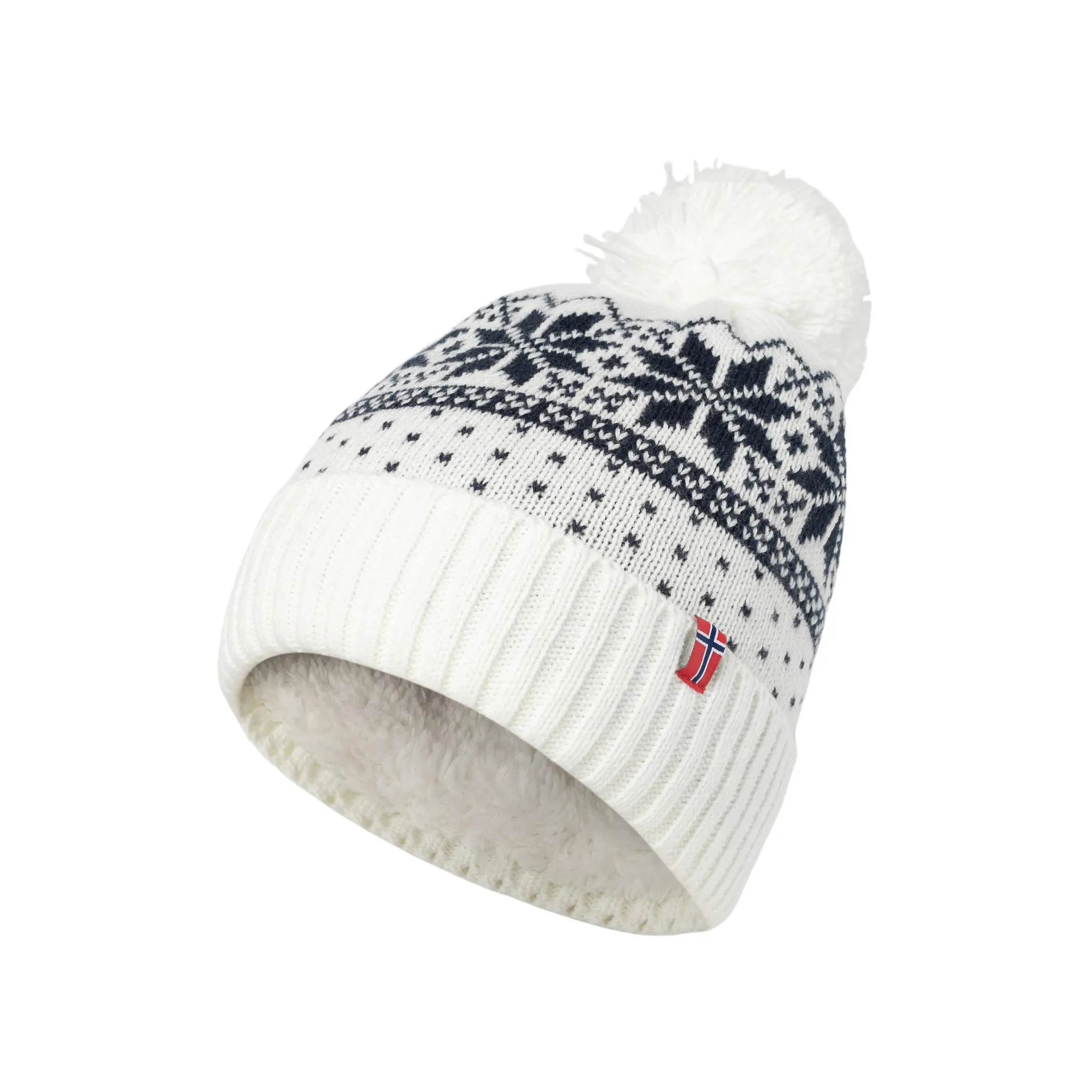 Snow Crystal Beanie - White / Navy