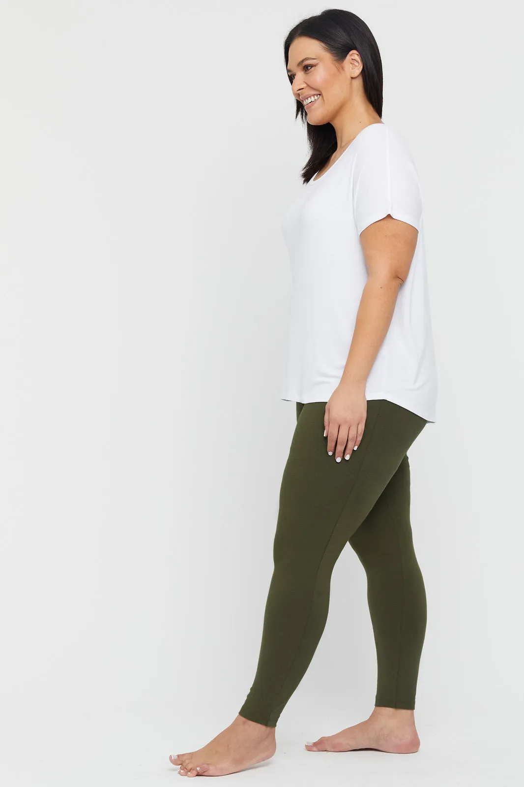 Soft Bamboo Leggings - Dark Olive