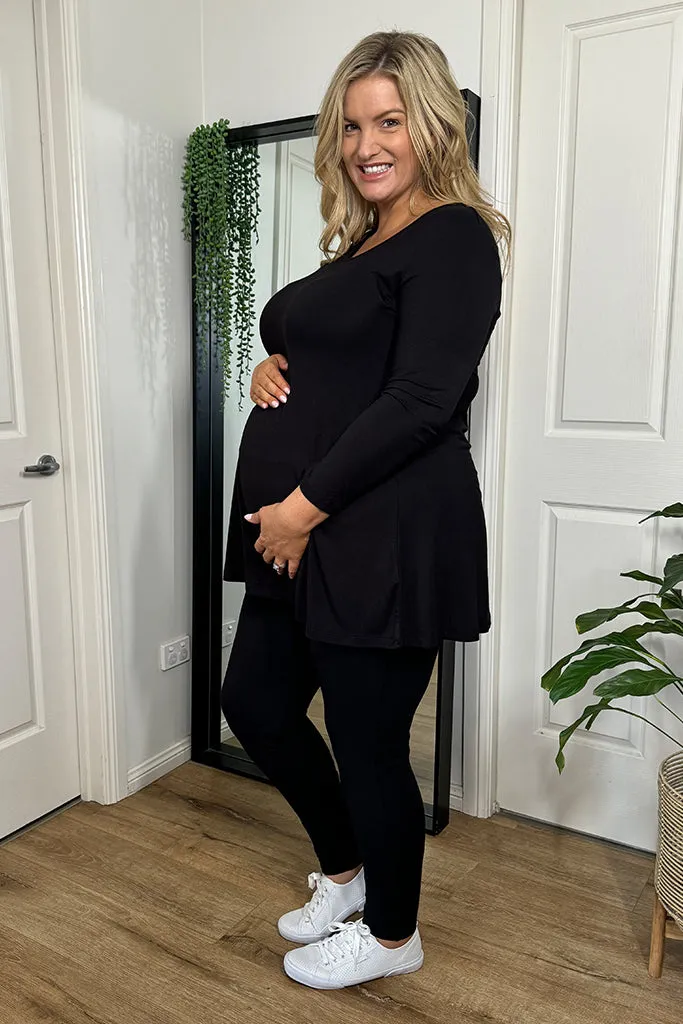 Soft Maternity Leggings - Black