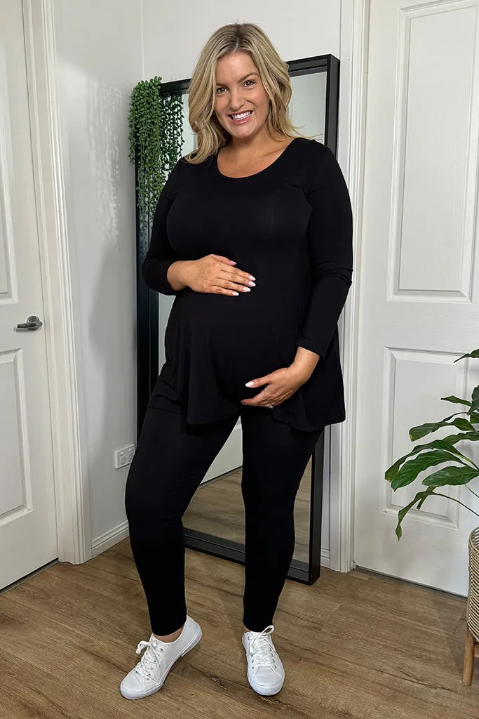 Soft Maternity Leggings - Black