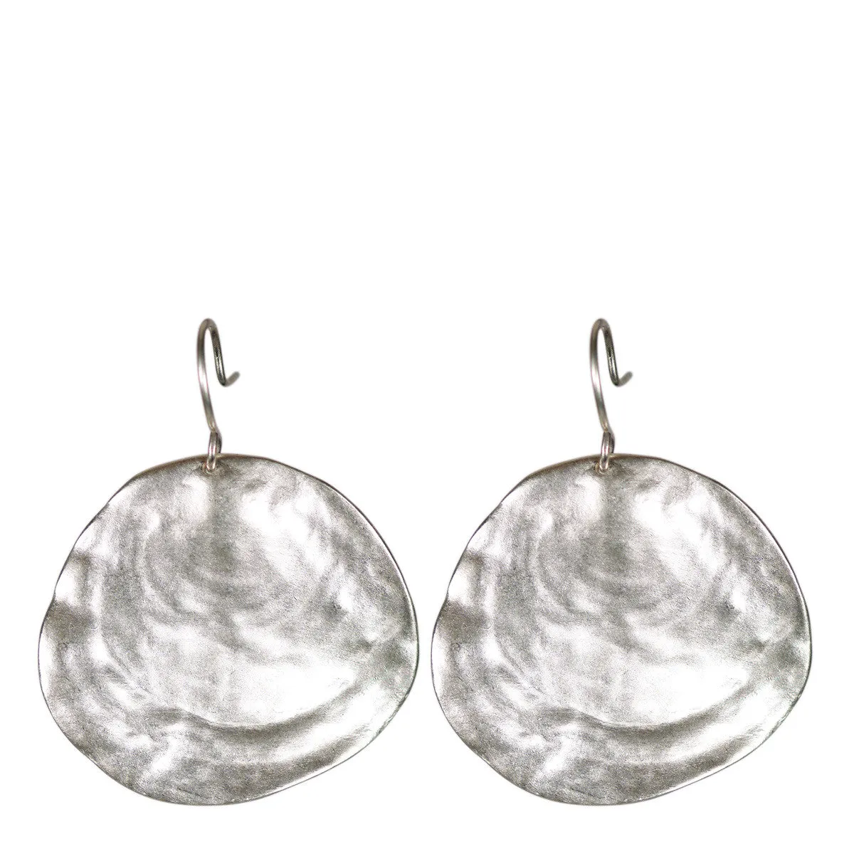 Sterling Silver Large Flat Shell Earrings