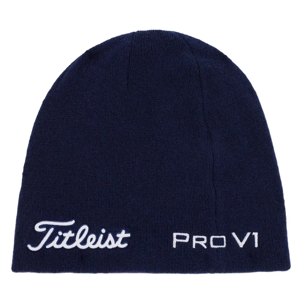 Titleist Tour Merino Golf Beanie Navy/White - FW24