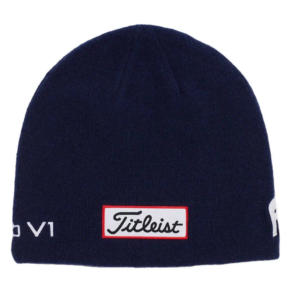 Titleist Tour Merino Golf Beanie Navy/White - FW24