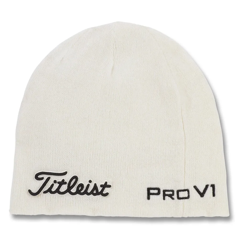 Titleist Tour Merino Golf Beanie White/Black - FW24