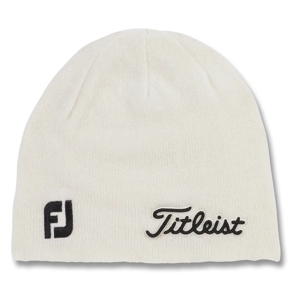 Titleist Tour Merino Golf Beanie White/Black - FW24