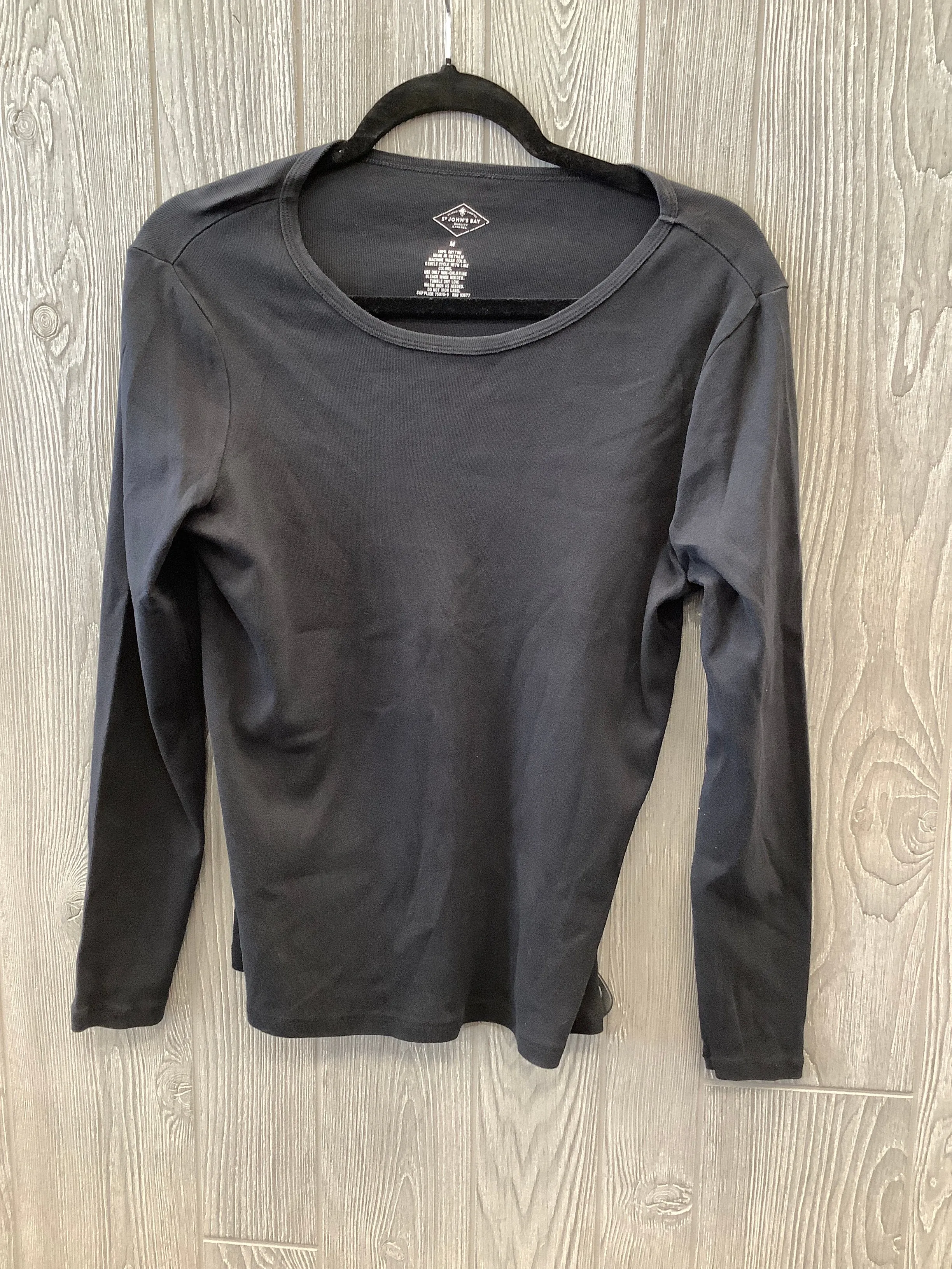 Top Long Sleeve Basic By St Johns Bay In Black, Size: M