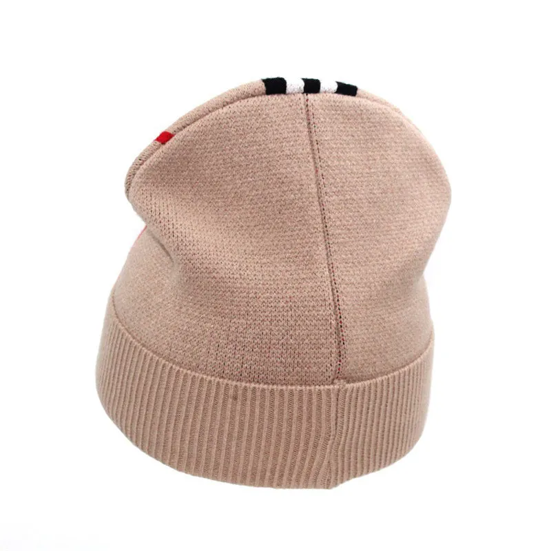 Winter Striped Fashion Letter Windproof Warm Knitted Hat