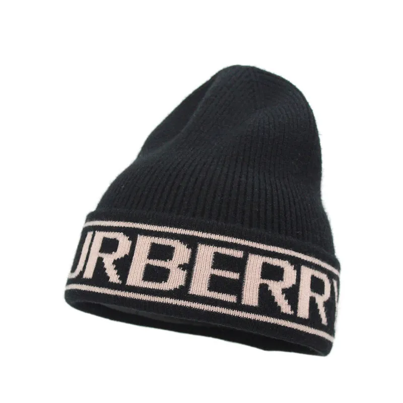 Winter Striped Fashion Letter Windproof Warm Knitted Hat