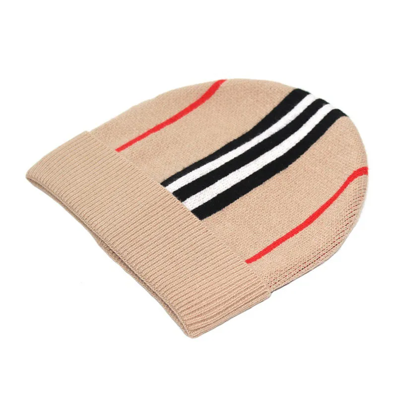 Winter Striped Fashion Letter Windproof Warm Knitted Hat