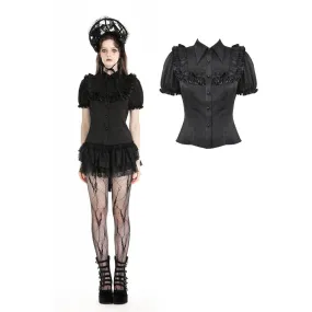 Women's Gothic Puff Sleeved Ruffled Shirt