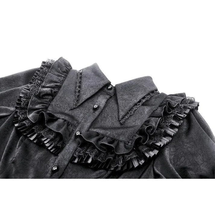 Women's Gothic Puff Sleeved Ruffled Shirt