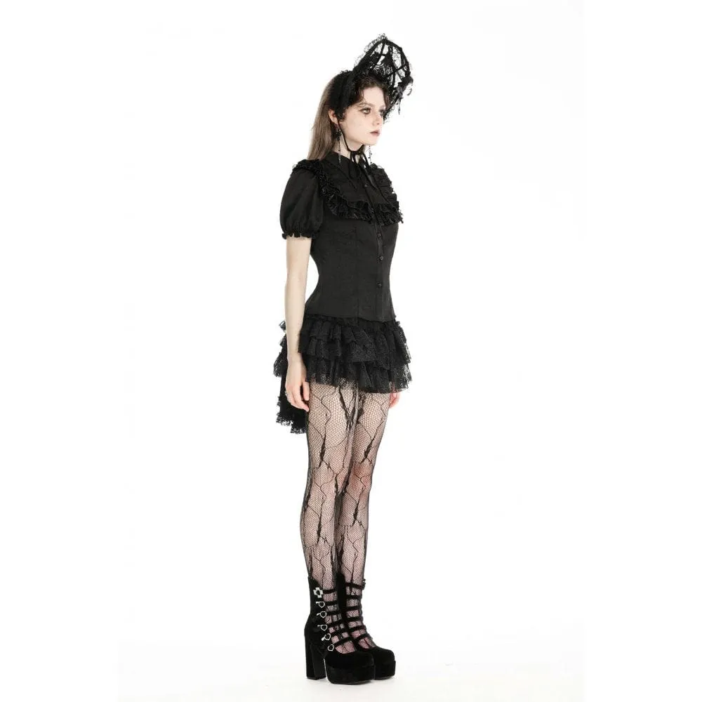 Women's Gothic Puff Sleeved Ruffled Shirt